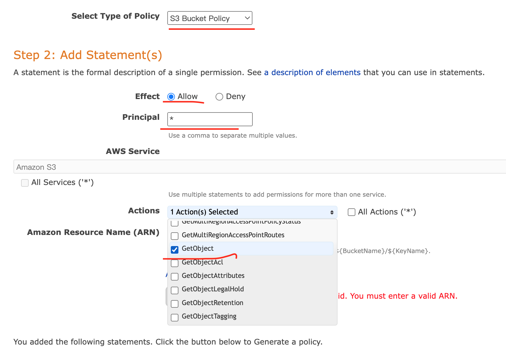 AWS Policy Generator